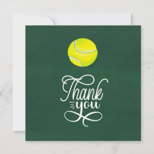 De Agradecimiento Tenis gracias tarjeta con bola en la cancha