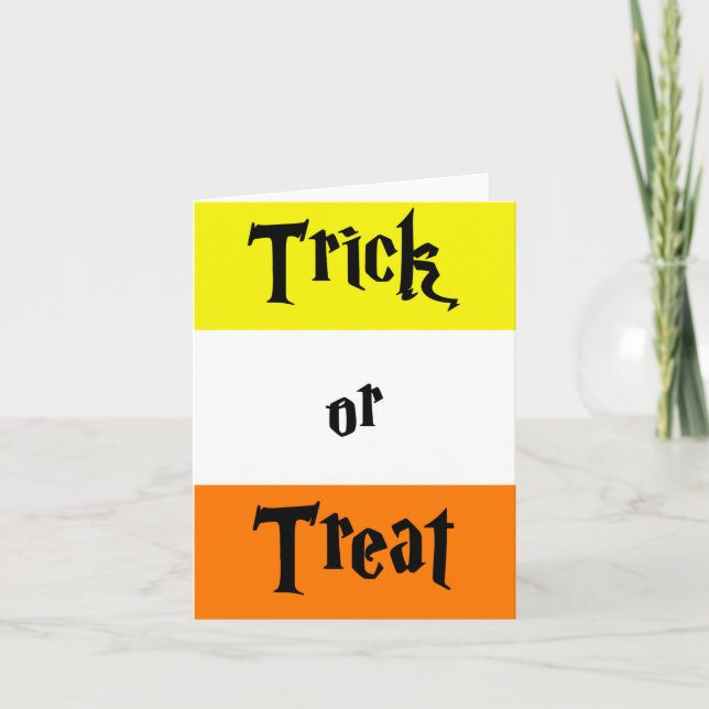De Agradecimiento Truco o trato, tarjeta Halloween pequeña, 4" x 5,6 (Anverso)