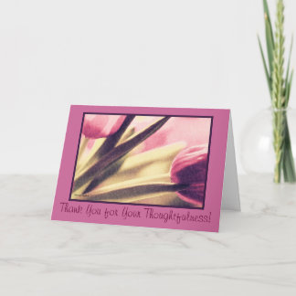 De Agradecimiento Tulipanes, tarjeta hermosa, plantilla, gracias