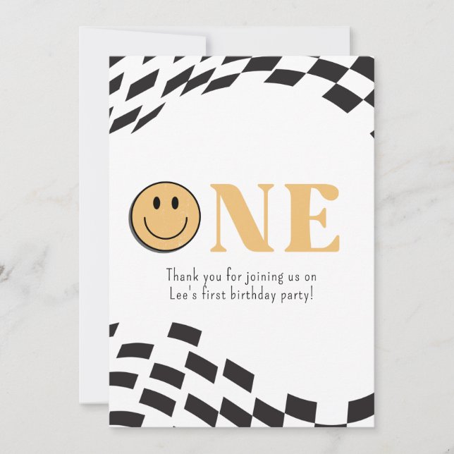 De Agradecimiento Un tipo feliz gracias tarjeta (Anverso)