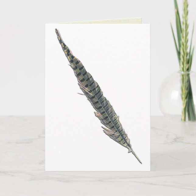 De Agradecimiento "una pluma para tu gorra". Tarjeta mediana (Anverso)