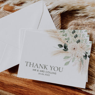 De Agradecimiento Verdor Floral blanca Gracias Tarjeta VICTORIA Plan