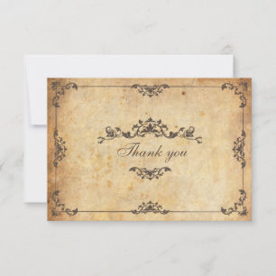 De Agradecimiento Vintage Floral Brown Boda Gracias Tarjeta