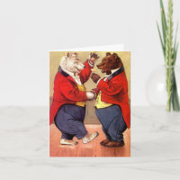 Vintage Happy Dancing Bears Tosta Gracias Tarjeta