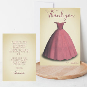 De Agradecimiento Vintage Quinceañera mis membros gracias tarjeta