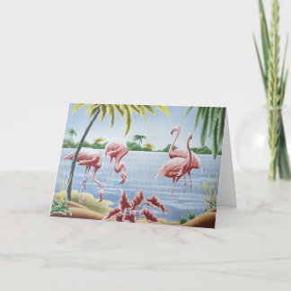 De Agradecimiento Vintage Turner Flamingo Amigo Gracias Tarjeta