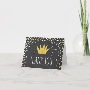 De Agradecimiento Wild One Gracias tarjeta Crown Wild Things Boy Gol