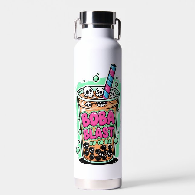 De Agua Boba Blast – ¡Bebe o Muere! Botella Aislada (Delantero)