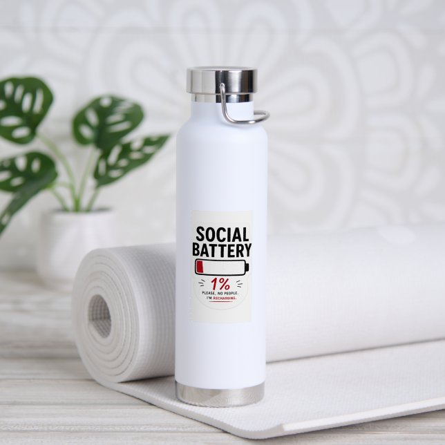 De Agua Botella aislada al vacío con batería social baja (Yoga (girado))