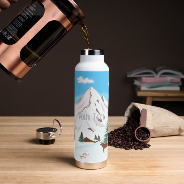 De Agua Botella aislada Snow Mountains Thor (Café)