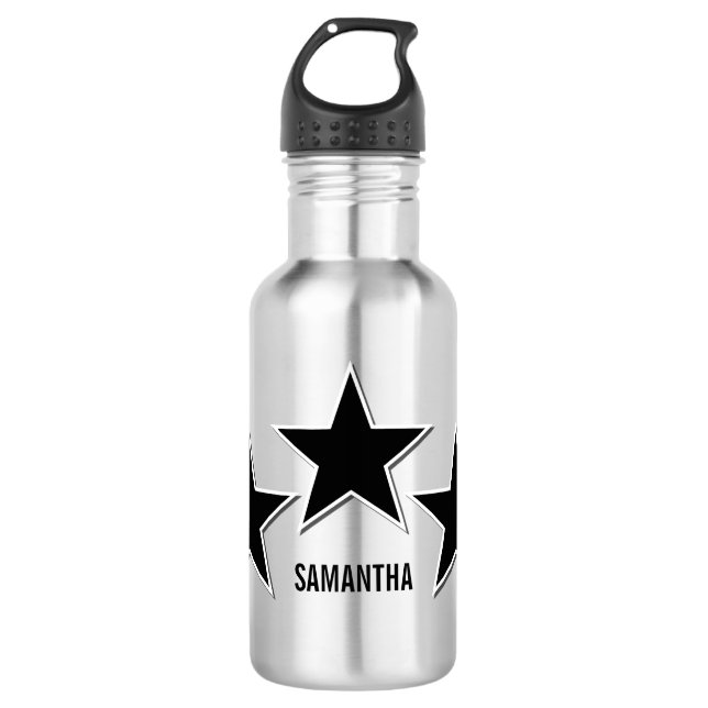 De Agua Botella Star Trio Liberty, Negro (Anverso)