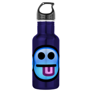 De Agua Cara azul con lengua afuera Botella