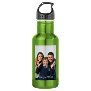 De Agua Elegante botella personalizada con foto y texto