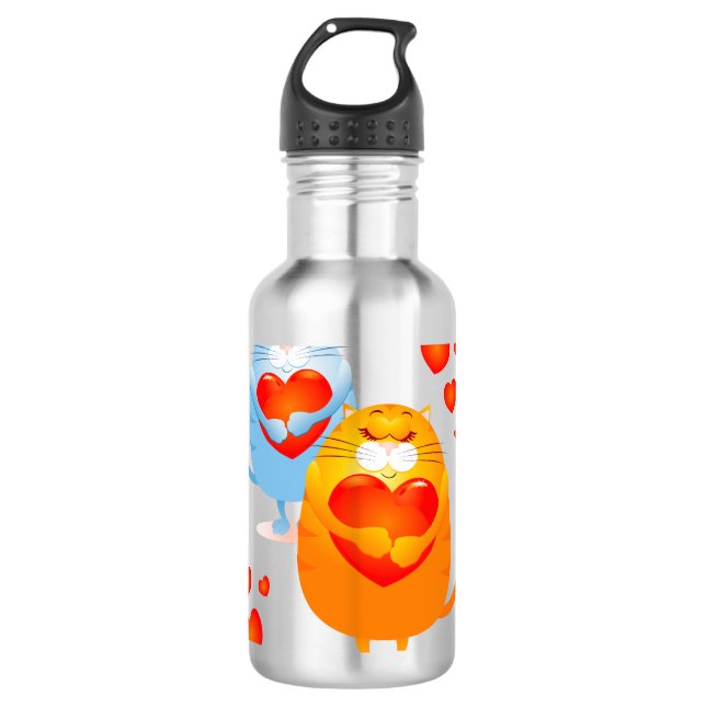 De Agua Gatos dulces enamorados, botella (Anverso)