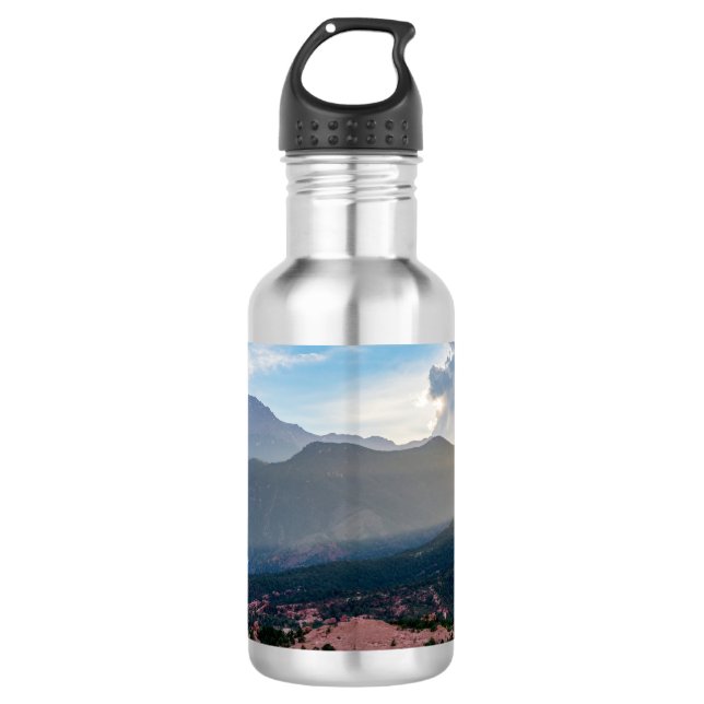 De Agua Hazy Pikes Peak Sunset Water Botella (Anverso)
