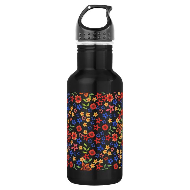 De Agua Moda Retro Impresión Floral Personalizado Botella  (Anverso)