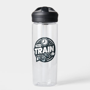 De Agua Tiempo en blanco y negro para entrenar la botella