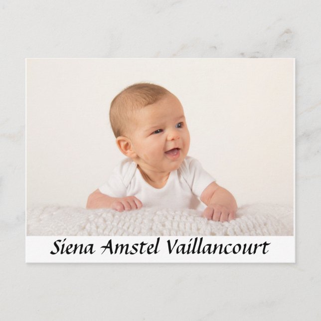 De Anuncios Bebé Gracias postal (Anverso)