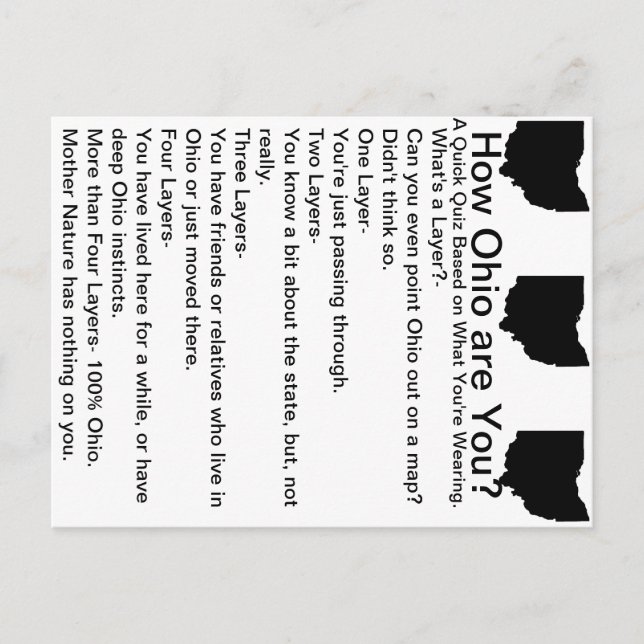 De Anuncios ¿Cómo Ohio es usted? Postal (Anverso)