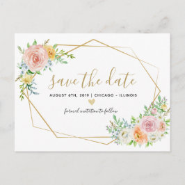 De Anuncios Guardar la fecha acuarela floral postal rosa