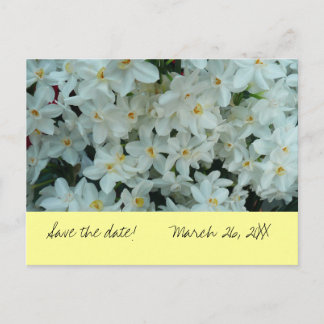 De Anuncios Papel blanco Narciso "Guardar la fecha" postal