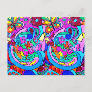 De Anuncios postal estilo hippie paz y amor