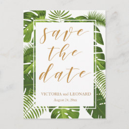De Anuncios Tropical salva la fecha oro | postal del boda