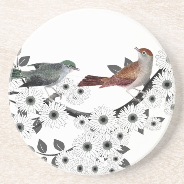 De Arenisca Posavasos Vintage Birds (Frente)