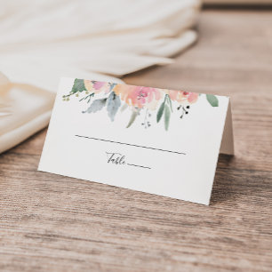 De Asiento Elegante tarjeta Boda floral rosa Rubor Floral Pla