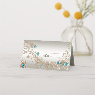 De Asiento Embelleciendo la tarjeta Gold Blue Stones Place