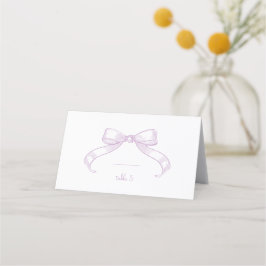 De Asiento Romántico Bow | Tarjeta Lilac Handwrite Place