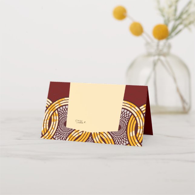 De Asiento Tarjeta africana Ankara Kiteng Gold Floral Table P (Anverso)