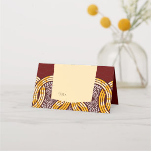 De Asiento Tarjeta africana Ankara Kiteng Gold Floral Table P