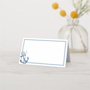 De Asiento Tarjeta Baby Shower Place Nautical Azul acuático