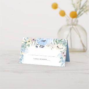 De Asiento Tarjeta Boda Blue Floral DIY Place