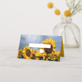 De Asiento Tarjeta Boda Rústica del cielo azul girasol