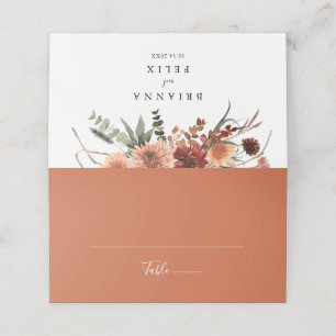 De Asiento Tarjeta Boho Botanical Autumn Floral Boda Place