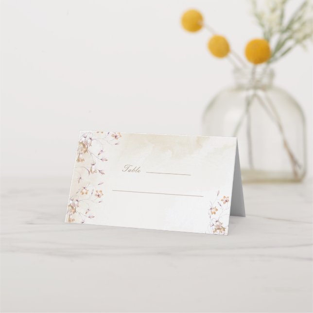 De Asiento Tarjeta Boho Floral Boda Place (Anverso)