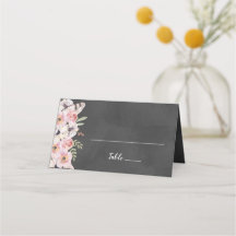 Tarjeta Boho Floral Chalkboard Place