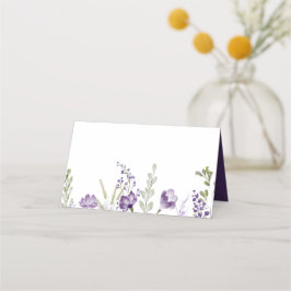 De Asiento Tarjeta Boho Purple Wildflower Floral Boda