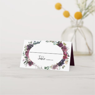 De Asiento Tarjeta Burgundy Spring and Floral Boda Place Card