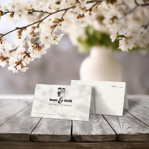 De Asiento Tarjeta Cute Bride y Groom Boda Place