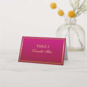 De Asiento Tarjeta Fuchsia y Gold Elegant Wedding Place