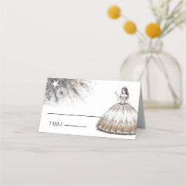 De Asiento Tarjeta Gold Quinceañera Chica Place