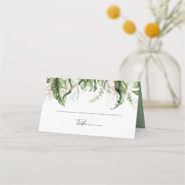 De Asiento Tarjeta Gold Tropical Greenery Boda Place