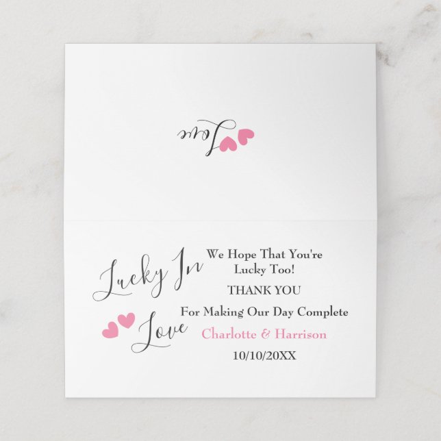 De Asiento Tarjeta Lucky In Love Lottery Ticket Holder Place (Exterior desplegado)