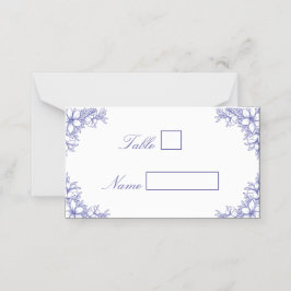 De Asiento Tarjeta Ornate Azul Boda Floral Venue Place