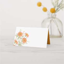 De Asiento Tarjeta para boda con rosas naranjas