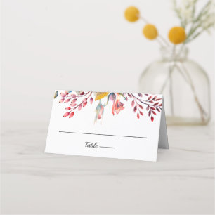 De Asiento Tarjeta plegada para Boda floral rosa Rubor