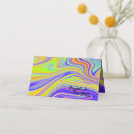 De Asiento Tarjeta Rainbow Marbling Place o tarjeta Escort